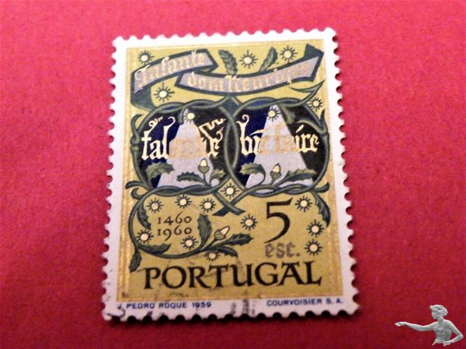 Briefmarke 5 ESC - Portugiesischer Escudo Henry the Navigator, 500th Deathday Portugal 1960. Ausgabe Gedenkmarke Forscher.
